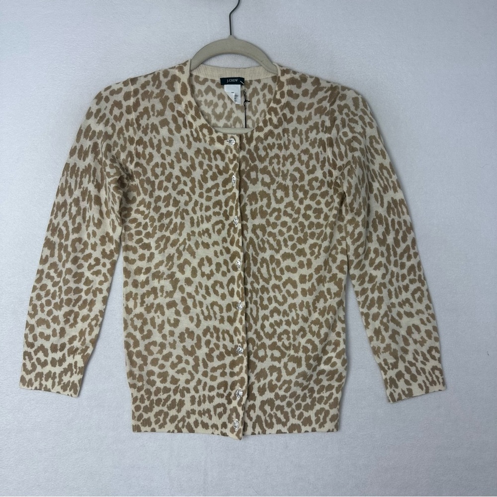 J. Crew Tan Leopard Print Cardigan